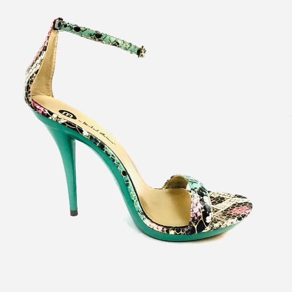 Michael Antonio Shoes - M by Michael Antonio Mint Snake Print Heels